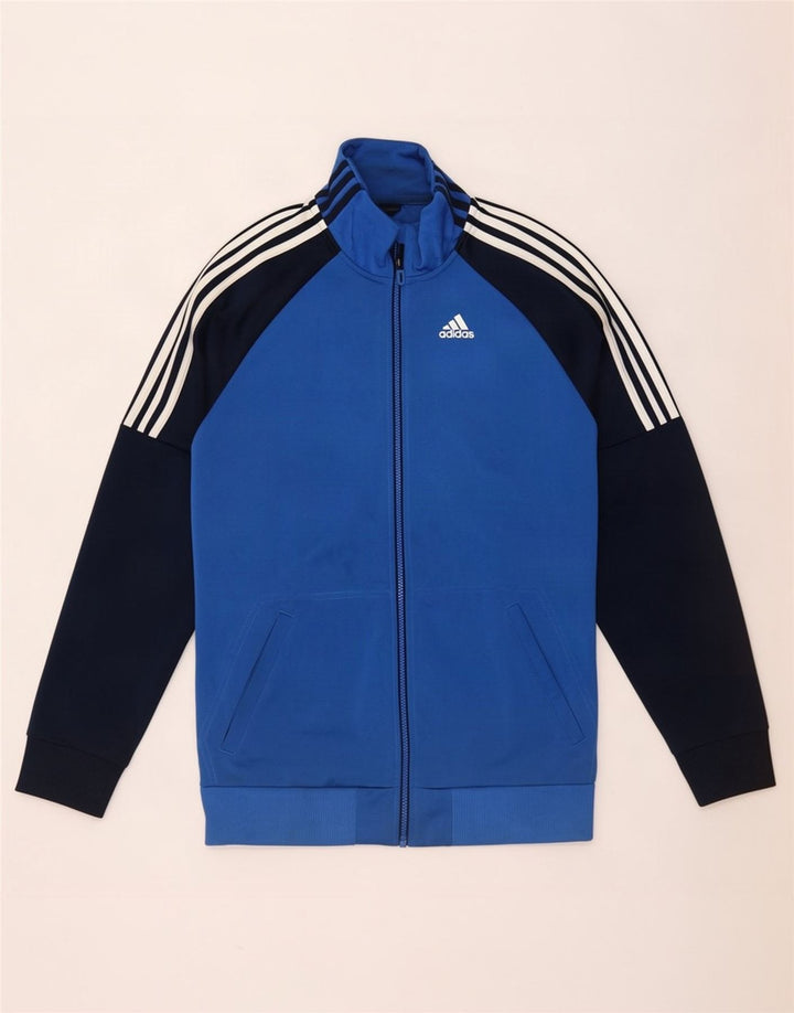 Adidas Herren-Trainingsanzug-Top-Jacke, großes blaues Farbblock-Polyester