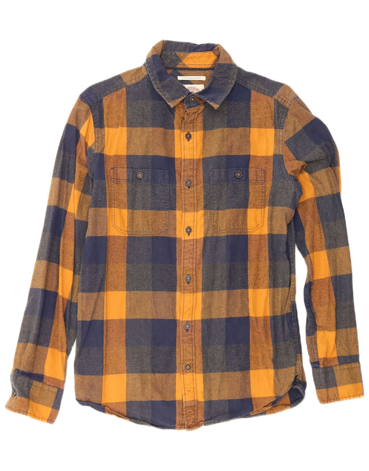 Fat Face Herren-Flanellhemd XS, marineblau, kariert, Baumwolle