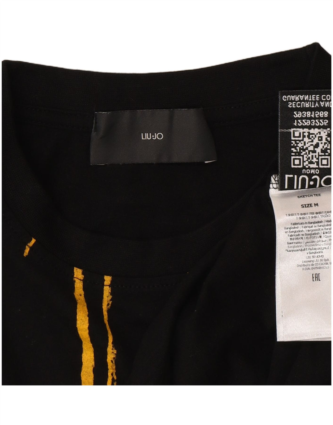 Liu Jo Herren-T-Shirt mit Grafik, mittelschwarze Baumwolle