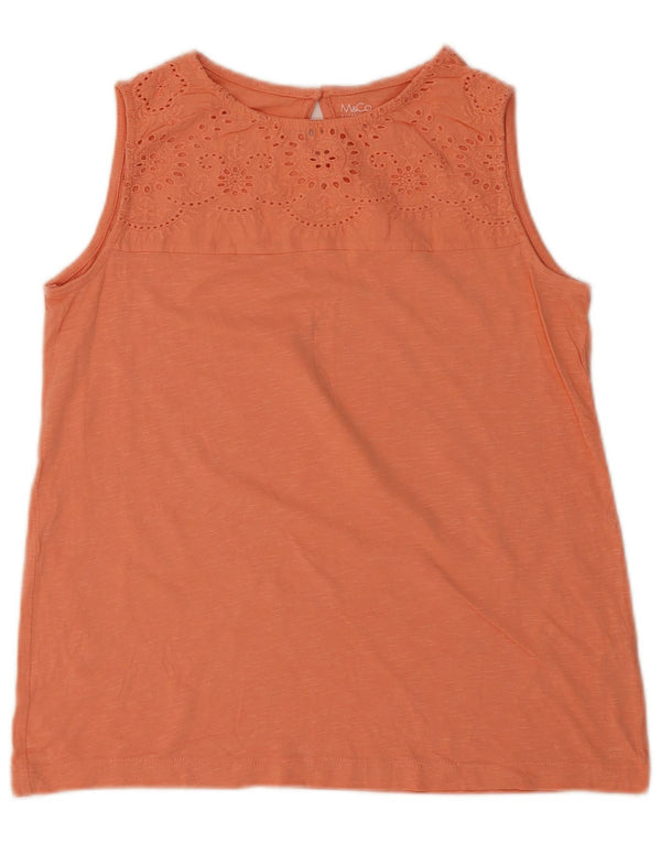 M&Co Damen Weste Top UK 10 Small Rosa Baumwolle