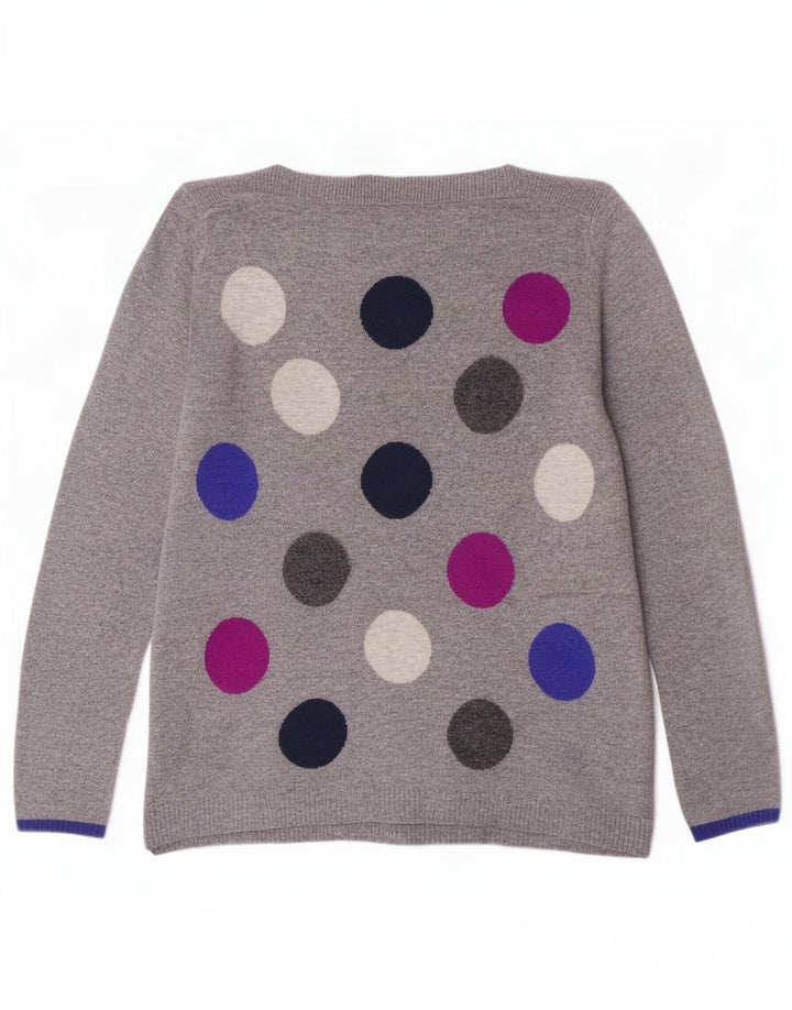 White Stuff Damen-Pullover mit U-Boot-Ausschnitt, Gr. 10, klein, grau, geometrisch