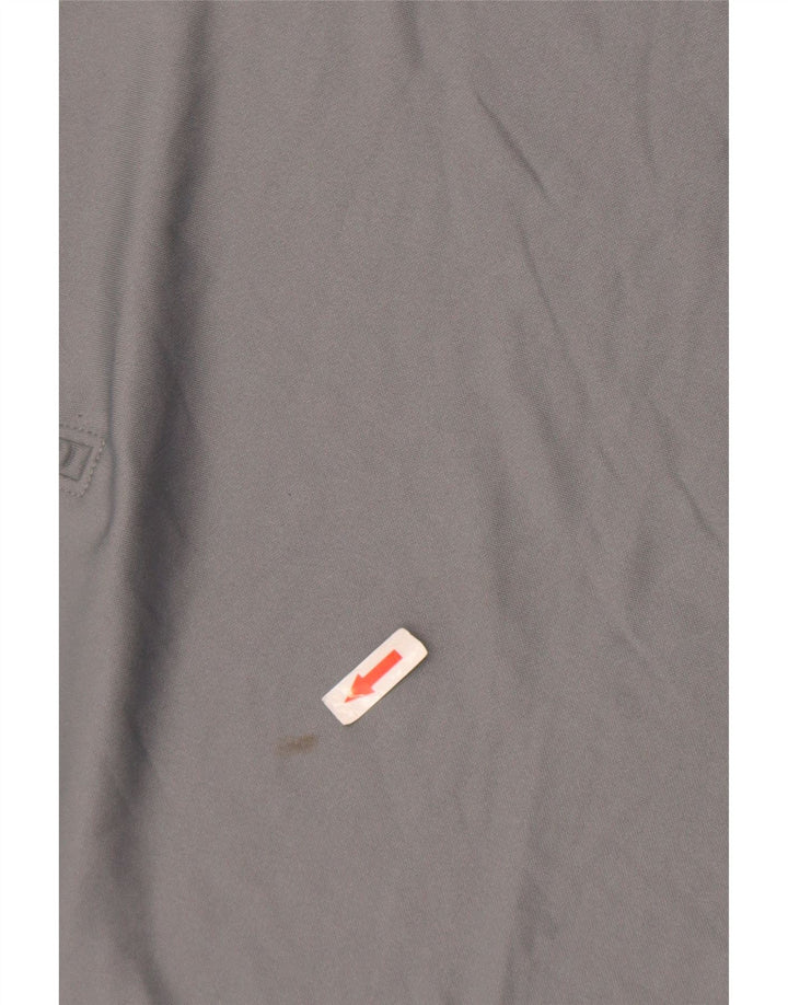 Nike Herren-Dri-Fit-Oberteil mit Reißverschluss, langärmlig, klein, graues Farbblock-Polyester
