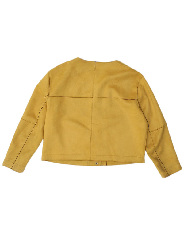 Zara Damen Crop Bomberjacke UK 16 Large Gelb