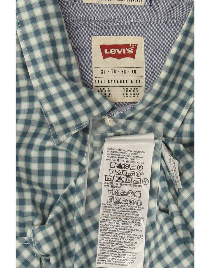 Levi's Herren-Hemd mit Standard-Passform, XL, blau, Gingham-Baumwolle