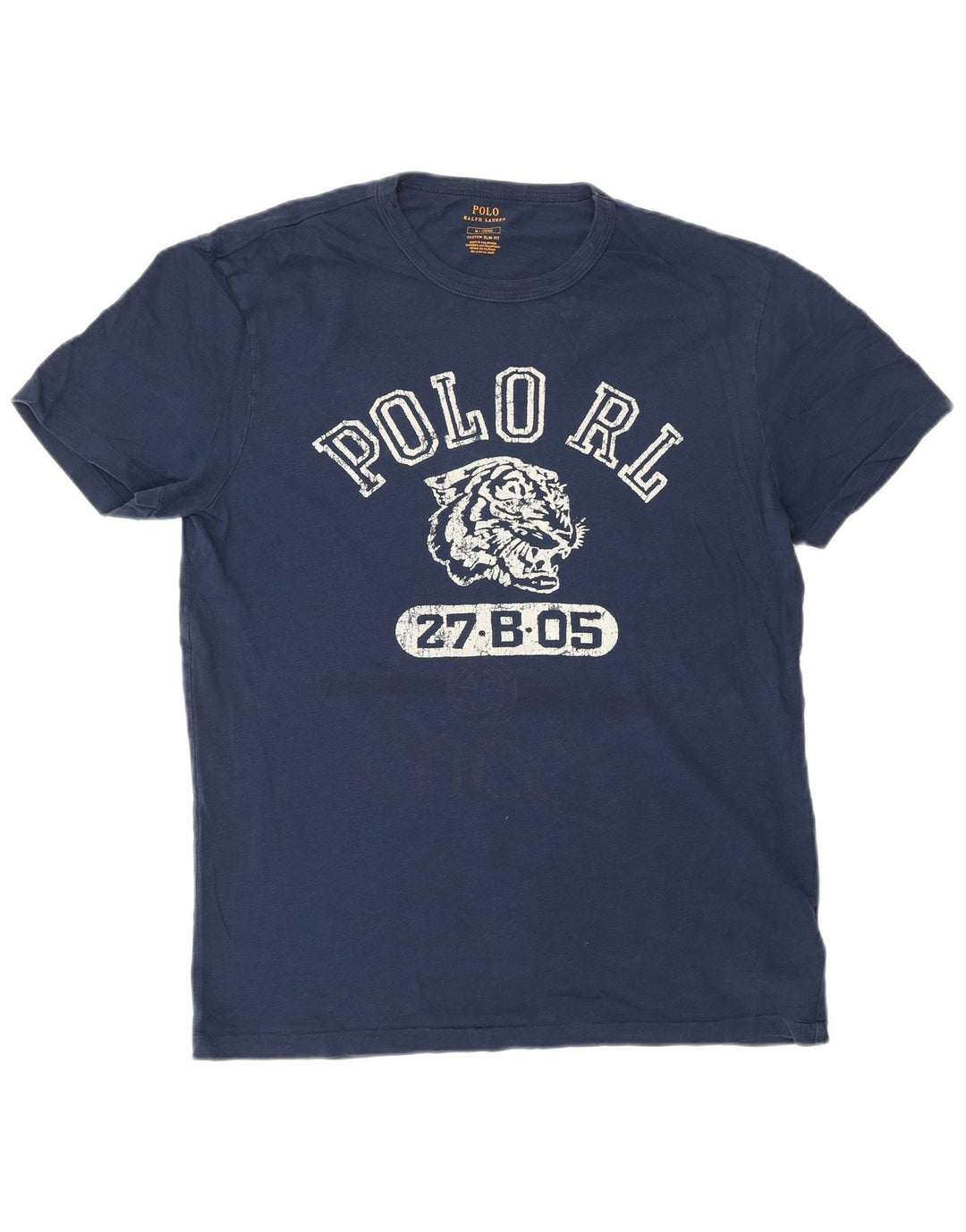 Polo Ralph Lauren Custom Slim Fit Grafik-T-Shirt-Oberteil für Herren in mittlerem Marineblau