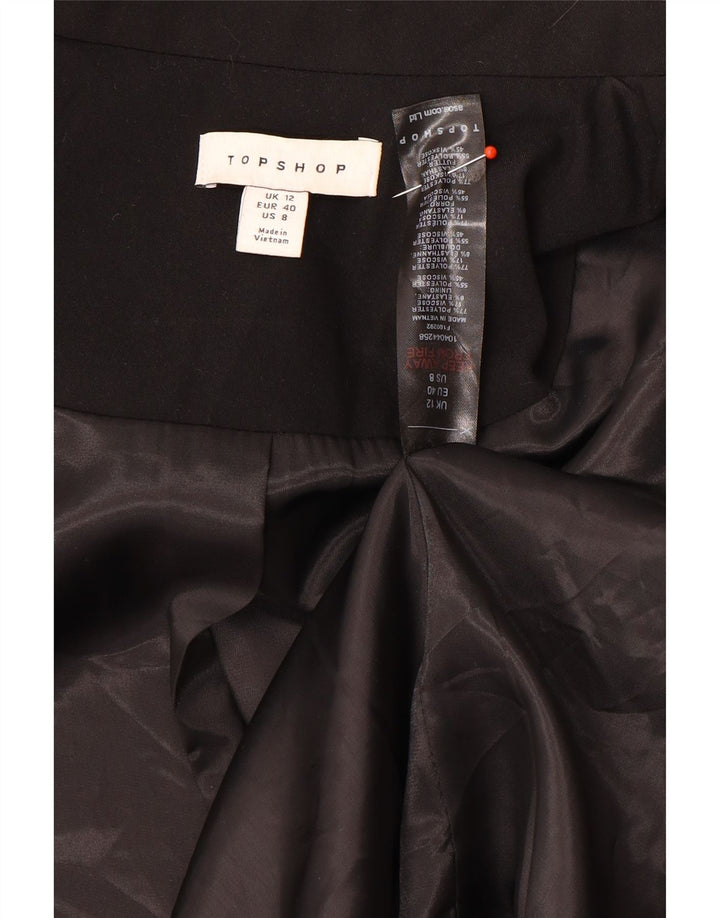 Topshop Damen-Blazer mit 3 Knöpfen, übergroß, Gr. 12, Mittelschwarz