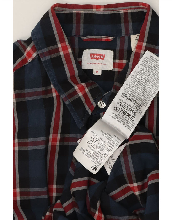 Levi's Herren-Hemd aus mittelblauer Baumwolle mit Karomuster in Marineblau