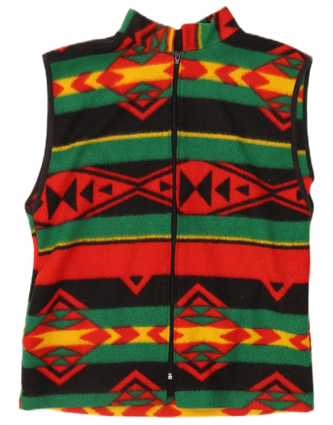 Vintage Herren Fleece Gilet UK 38 Medium Mehrfarbig Geometrisch