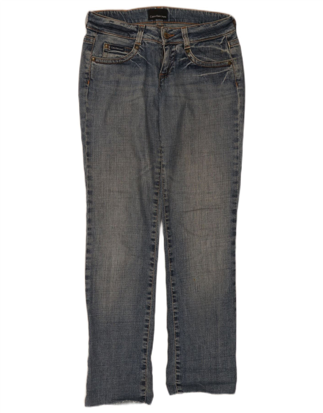 Calvin Klein Damen Slim Jeans W26 L30 Blaue Baumwolle