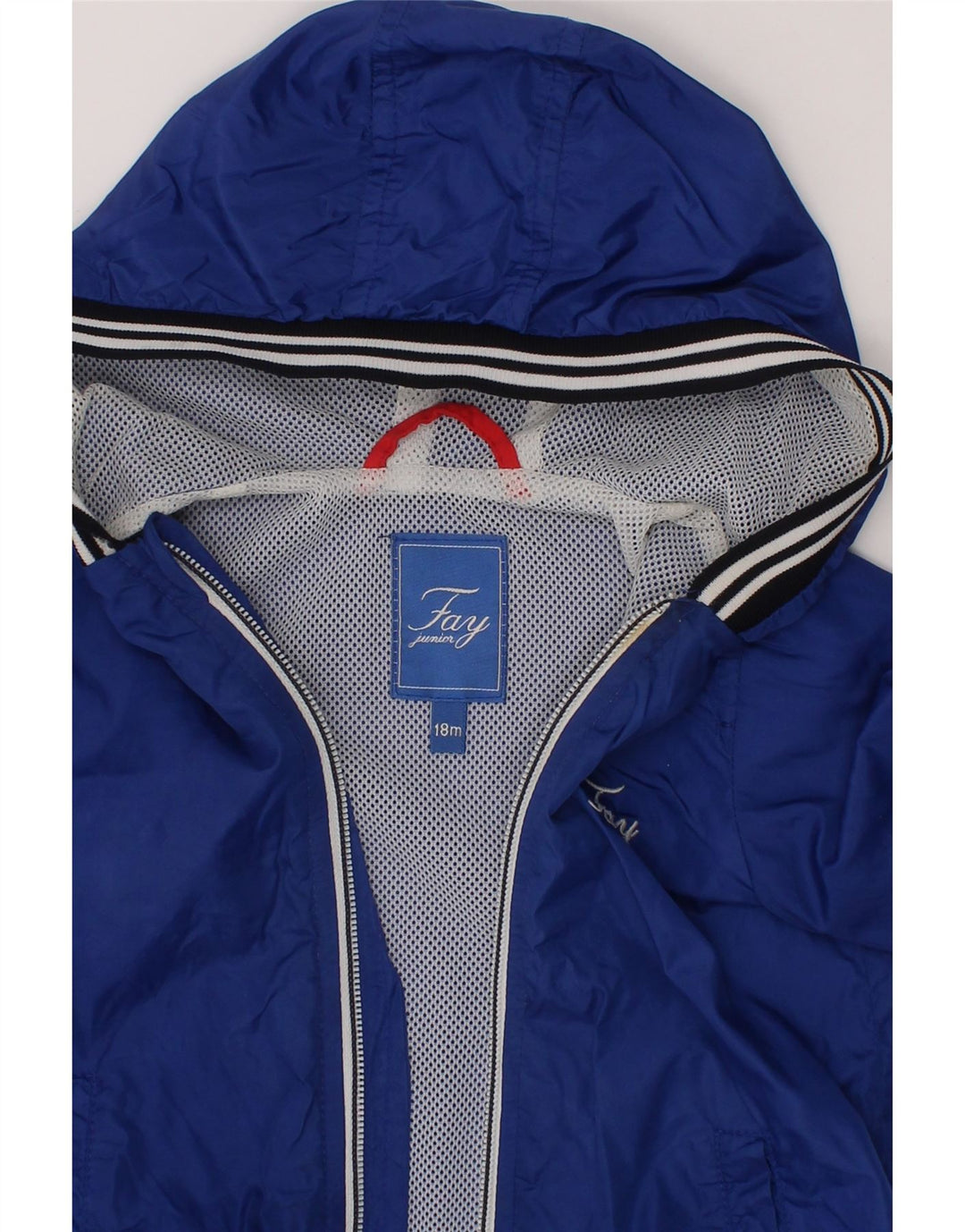 FAY Baby Boys Hooded Rain Jacket 12-18 Months Blue Vintage Fay and Second-Hand Fay from Messina Hembry 