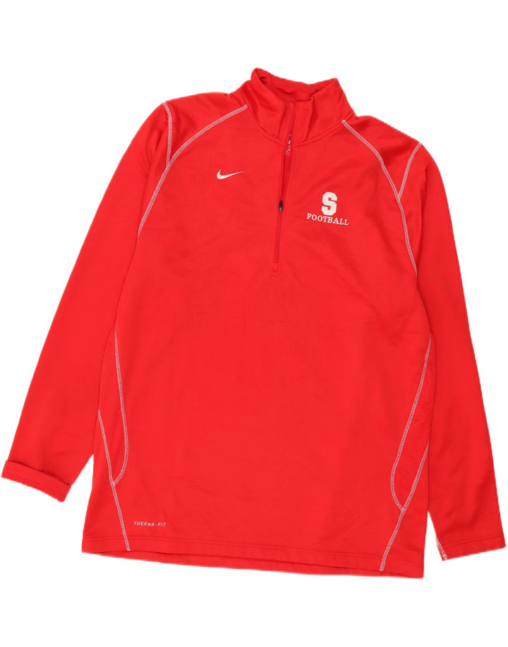 NIKE Mens Therma-Fit Zip Neck Pullover Tracksuit Top IT 50/52 2XL Red Vintage Nike and Second-Hand Nike from Messina Hembry 