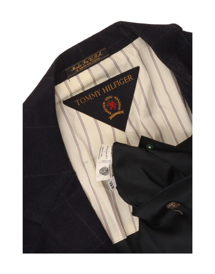 Tommy Hilfiger Herren-Blazer mit 2 Knöpfen, Gr. 39, mittelmarineblau kariert