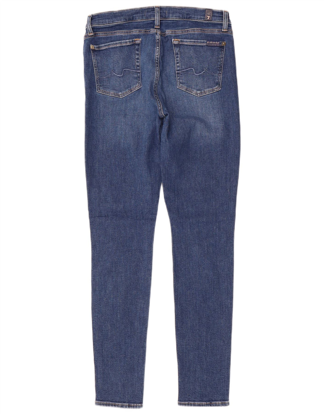 7 For All Mankind Damen Skinny Jeans W30 L30 Blaues Polyester
