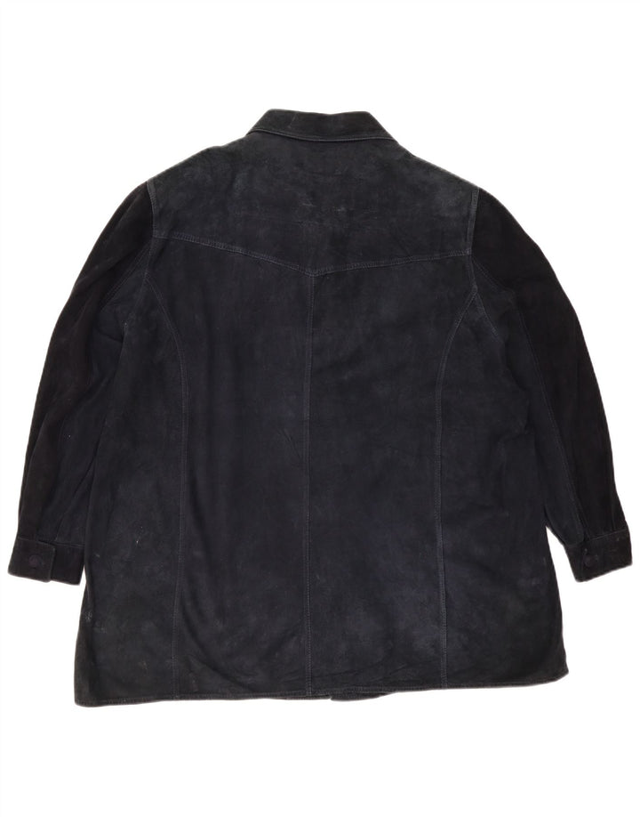 Vintage Damen Wildlederjacke UK 18 XL Marineblau