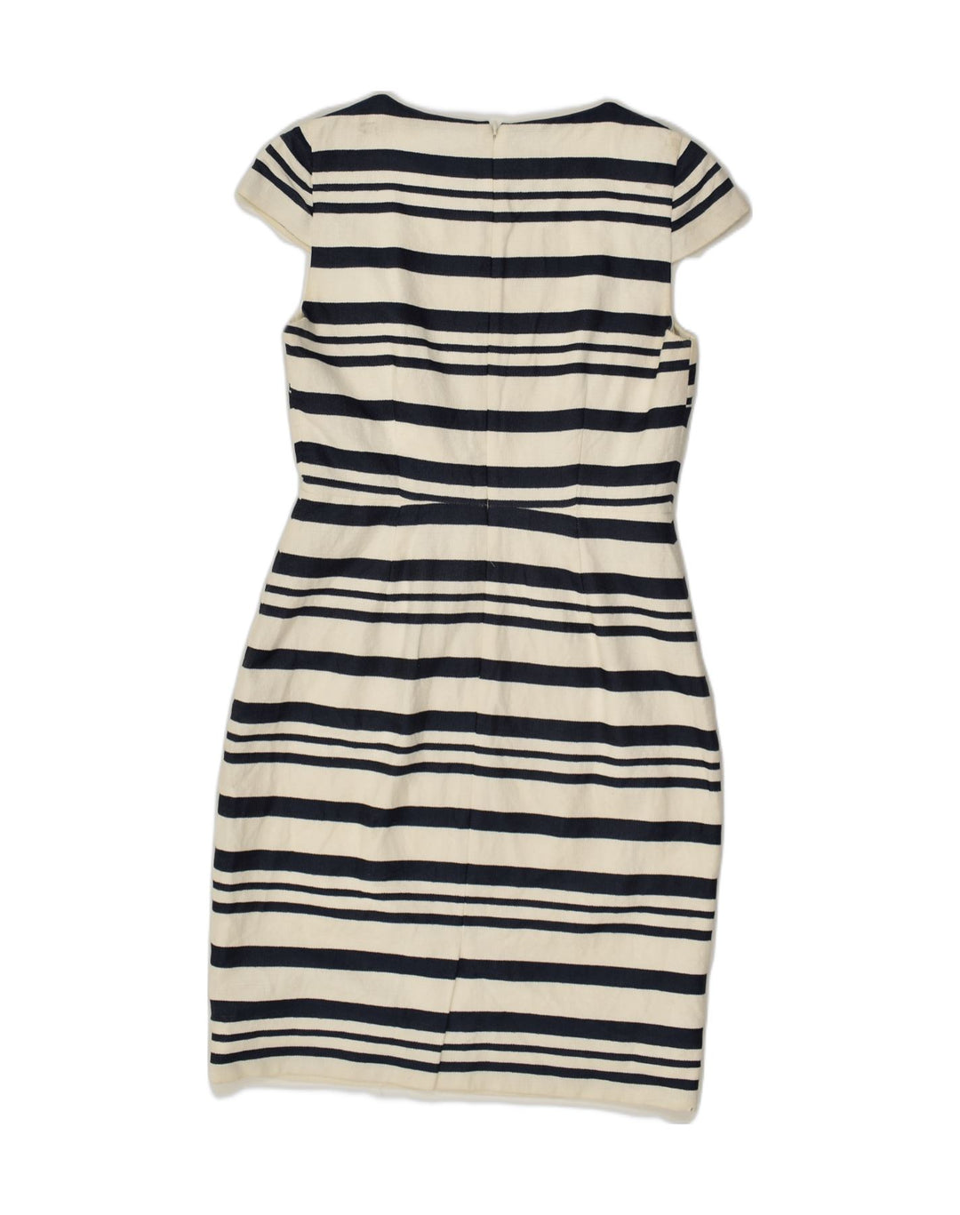 J. CREW Womens Bodycon Dress US 4 Small White Striped Cotton | Vintage J. Crew | Thrift | Second-Hand J. Crew | Used Clothing | Messina Hembry 