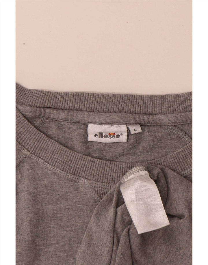 Ellesse Herren-T-Shirt mit Grafik, groß, grau gesprenkelte Baumwolle