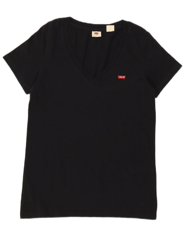 Levi's Womens Loose Fit T-Shirt Top UK 6 XS Schwarz Baumwolle