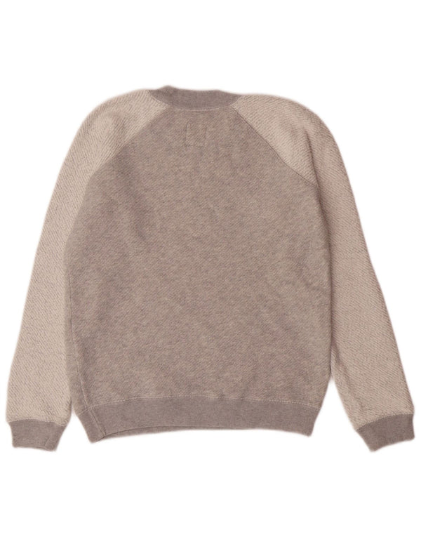JACK WILLS Damen Sweatshirt Pullover UK 6 XS Graue Colourblock-Baumwolle