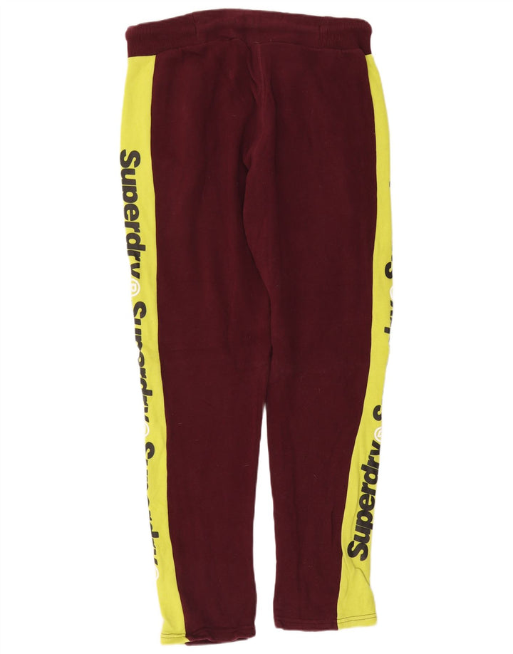 Superdry Herren-Trainingshose mit Grafik, mittleres Burgunderrot, Farbblock