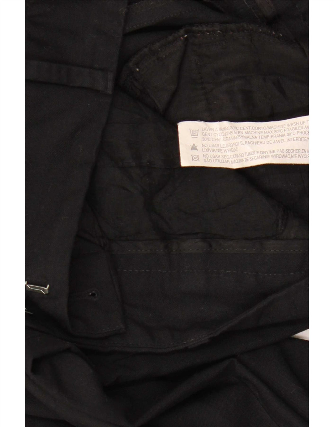 Zara Damen Bootcut Chino Hose EU 38 Small W28 L32 Schwarz Polyester