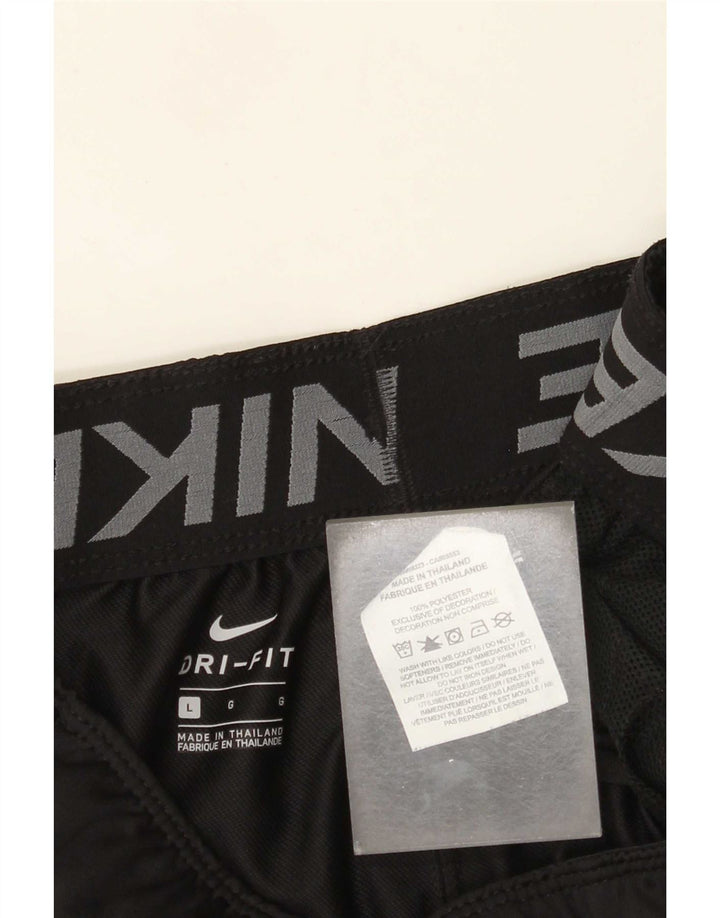Nike Damen Dri Fit Sport Shorts UK 14 Large Schwarz Polyester
