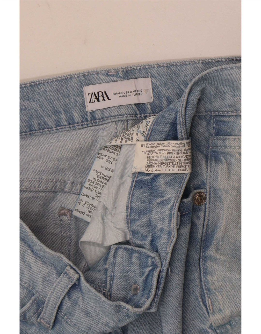 Zara Damen Straight Jeans EU 40 Medium W30 L30 Blaue Baumwolle