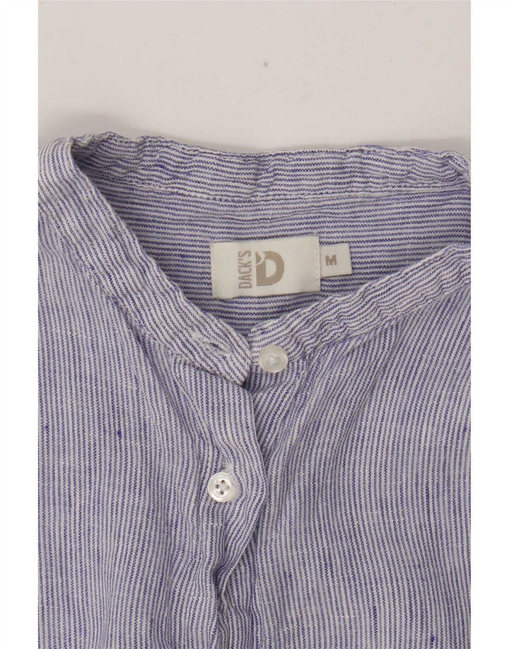 Dack's Damenhemd UK 14 Mittelblauer Nadelstreifen