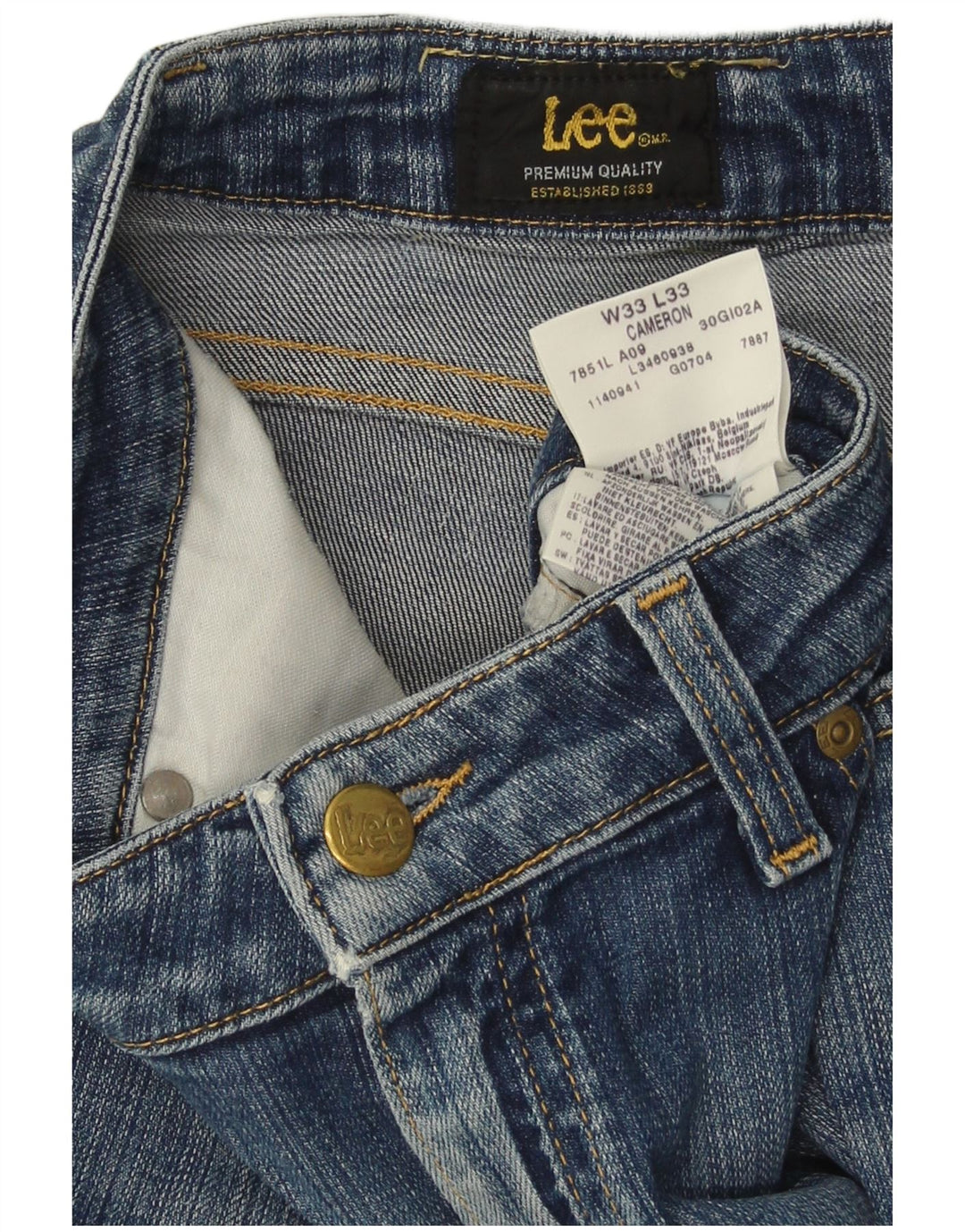 Lee Herren Cameron Bootcut Jeans W33 L33 Blaue Baumwolle