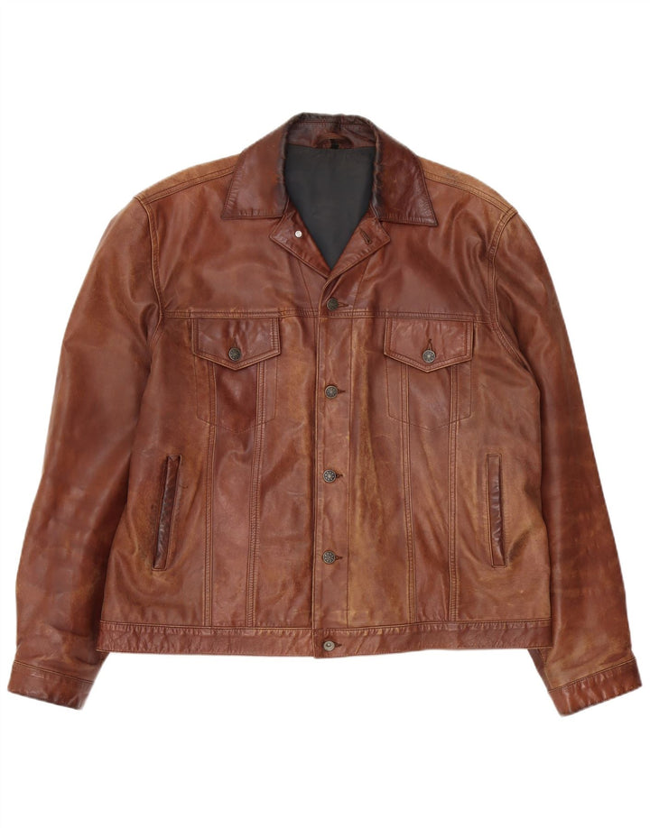 Angelo Litrico Herren von C&A Bomber Lederjacke UK 42 XL Braun