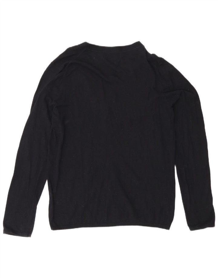 Reiss Herren-Cardigan, Größe S, schwarze Baumwolle