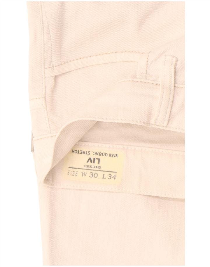 Diesel Damen Liv Slim Jeans W30 L30 Weiße Baumwolle
