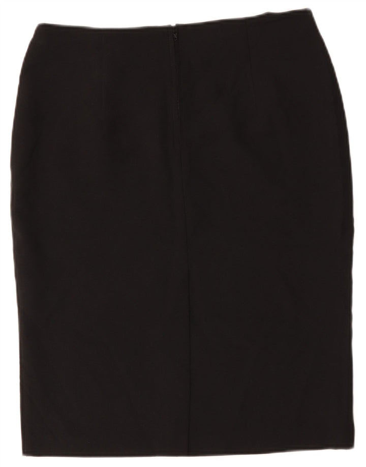 Marks & Spencer Damen Bleistiftrock UK 12 Medium W34 Schwarz Polyester