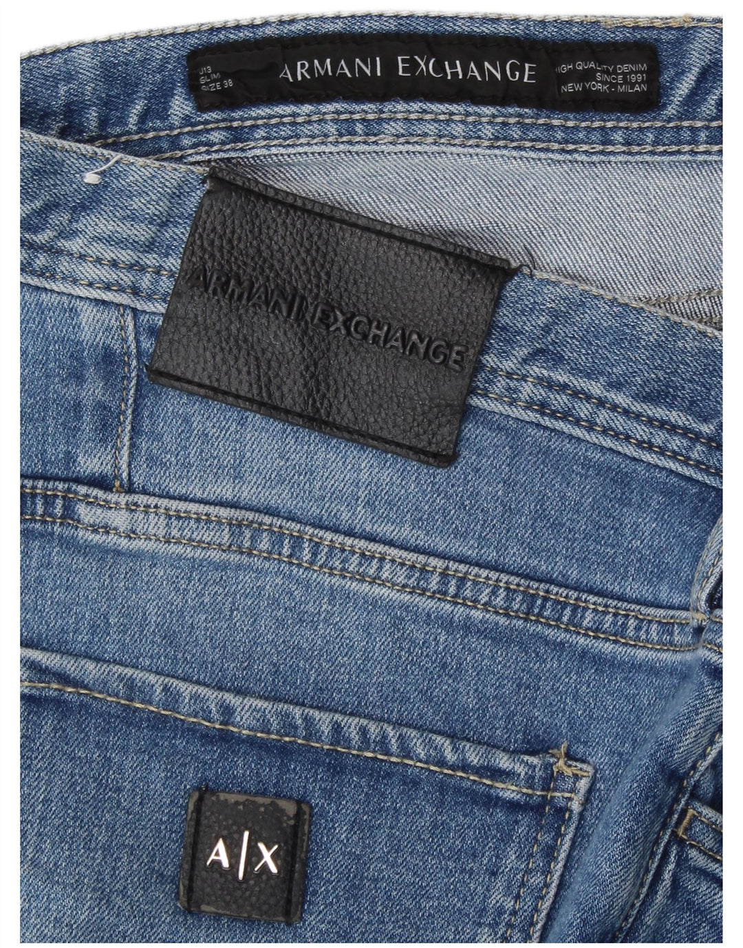 ARMANI EXCHANGE Herren Milan Slim Jeans W38 L29 Blaue Baumwolle