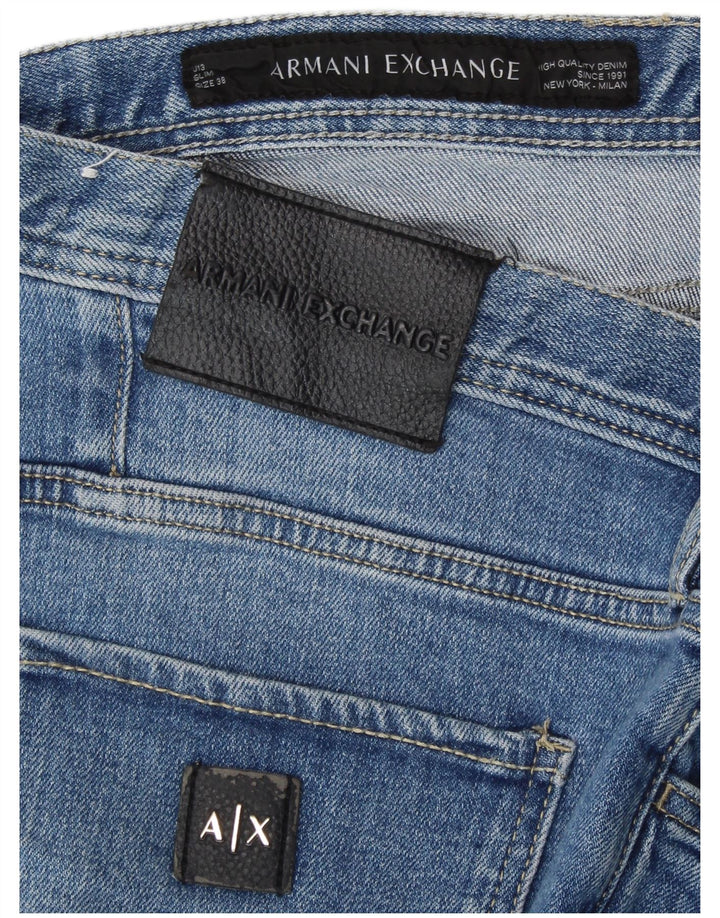 ARMANI EXCHANGE Herren Milan Slim Jeans W38 L29 Blaue Baumwolle