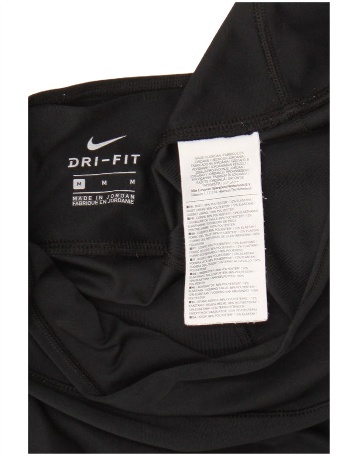 Nike Damen Dri Fit Leggings UK 14 Mittelschwarzes Polyester