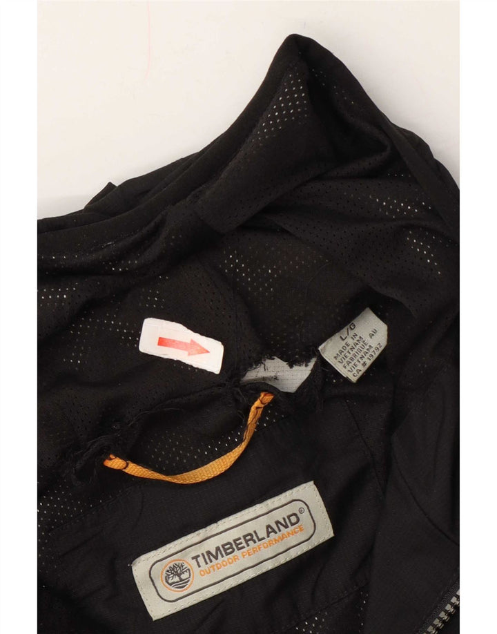 Timberland Herren-Regenjacke mit Kapuze, UK 40, großes schwarzes Nylon