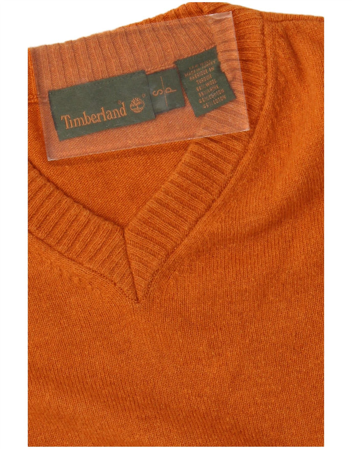 TIMBERLAND Herren-Pullover mit V-Ausschnitt, kleine orangefarbene Wolle
