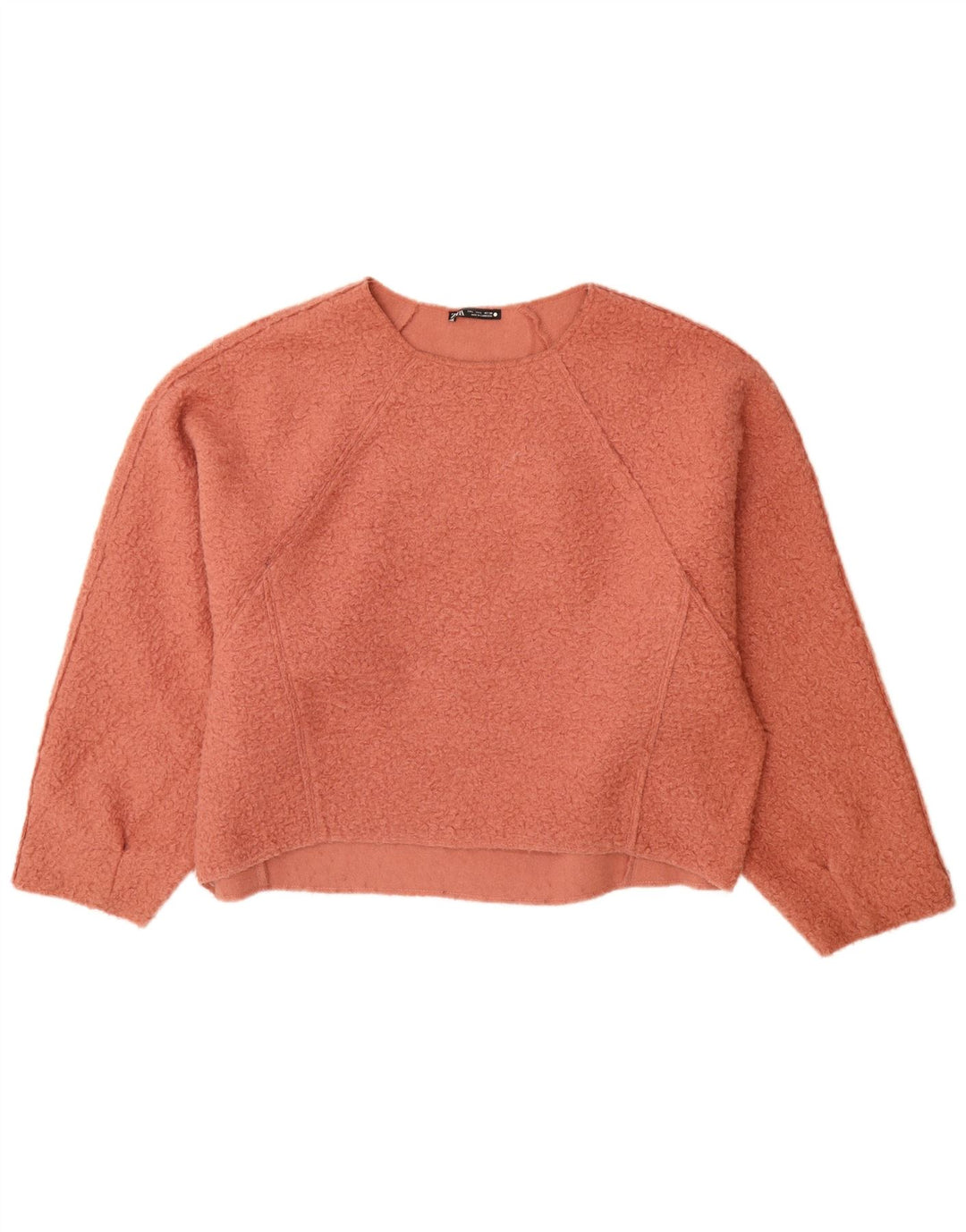 Zara Damen-Pullover, übergroß, U-Boot-Ausschnitt, Gr. 16, Größe L, Rosa, Polyester
