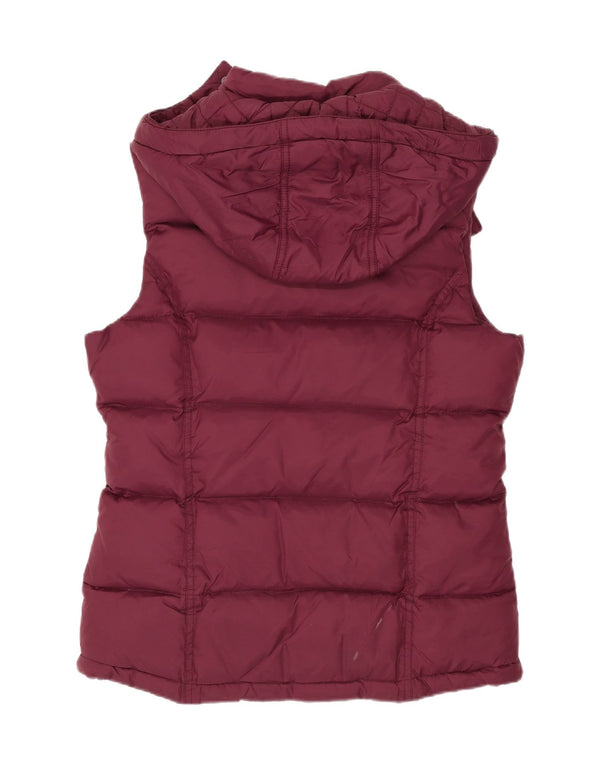 Crew Clothing Womens Hooded Oversized Padded Gilet UK 10 Small Burgundy