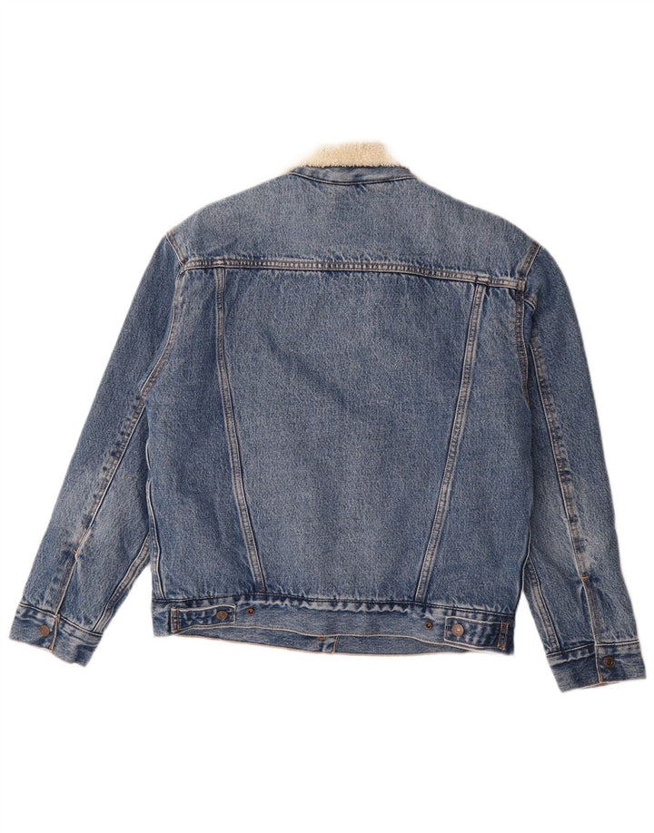 Levi's Damen-Oversize-Denim-Sherpa-Jacke, UK 10, Größe S, Blau, Baumwolle