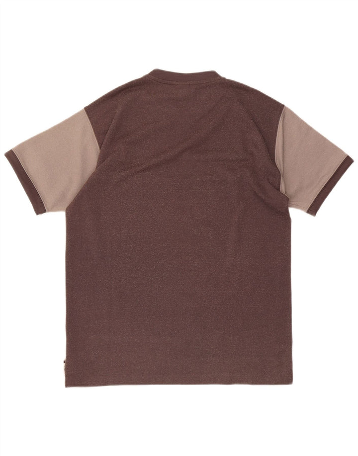 Reebok Herren T-Shirt Top Small Braun Colourblock