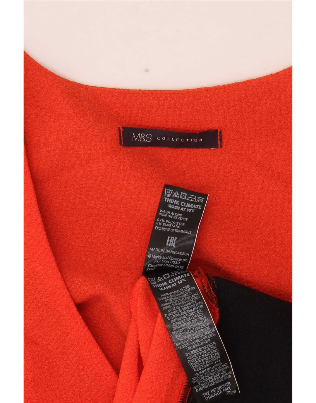 Marks & Spencer Damen Etuikleid UK 10 Small Orange Colourblock