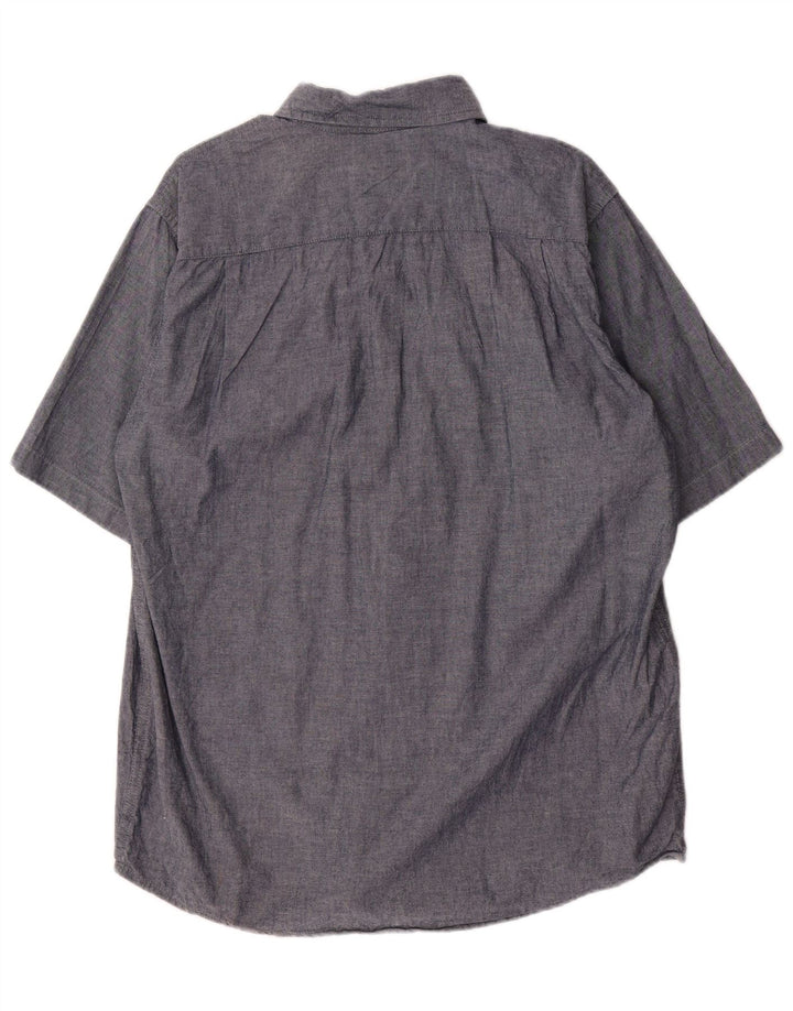 Wrangler Herren-Kurzarmhemd aus Baumwolle in mittlerem Marineblau