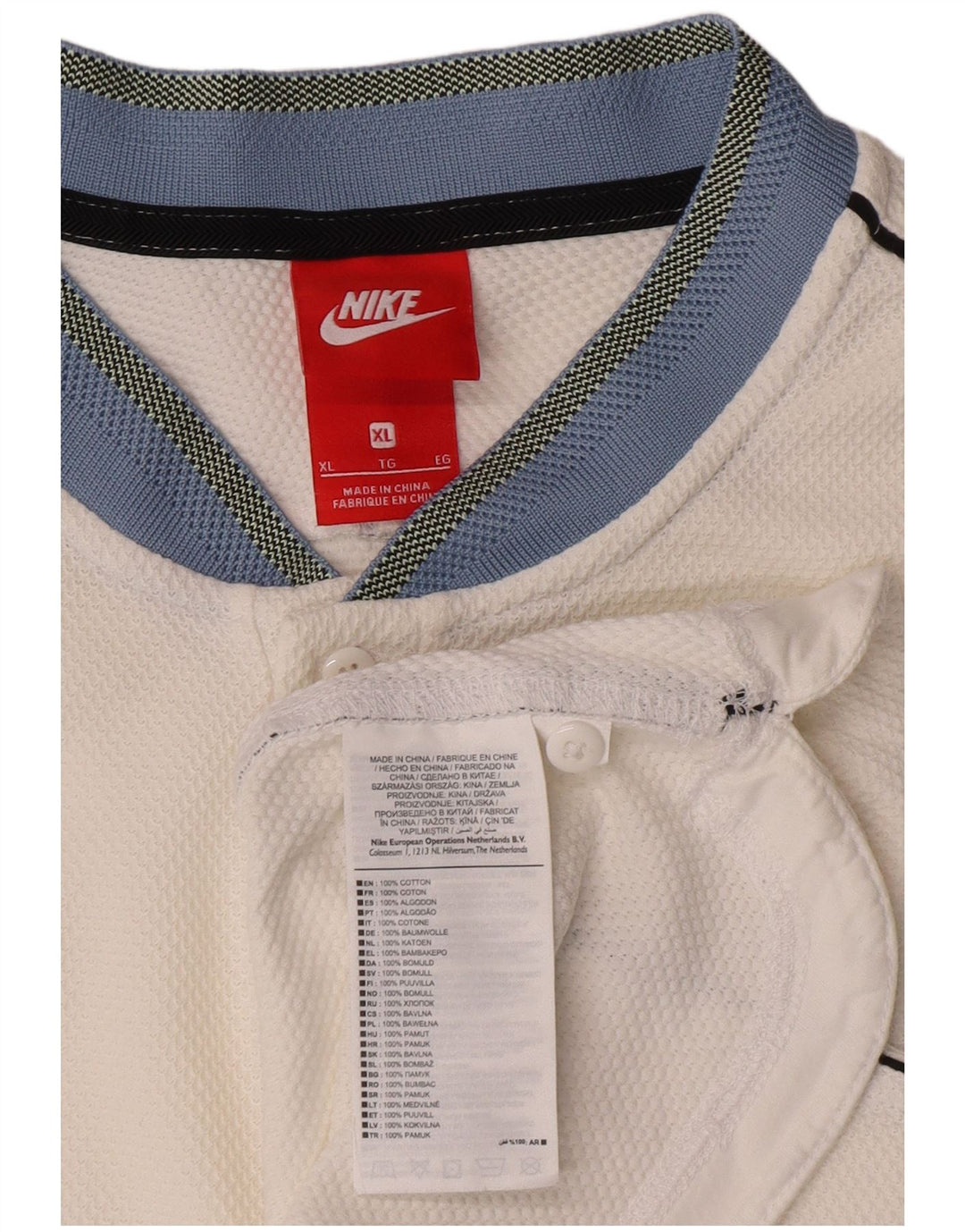 Nike Herren-Poloshirt XL aus weißer Baumwolle