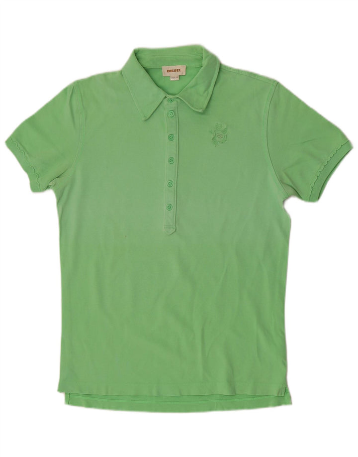 DIESEL Damen Poloshirt UK 14 Mittelgrüne Baumwolle