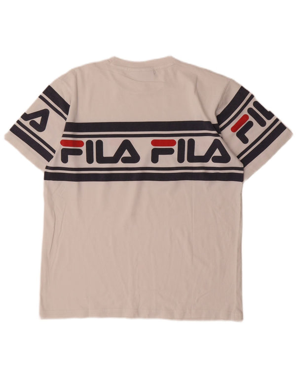 Fila Herren T-Shirt mit Grafik, Größe S, Weiß