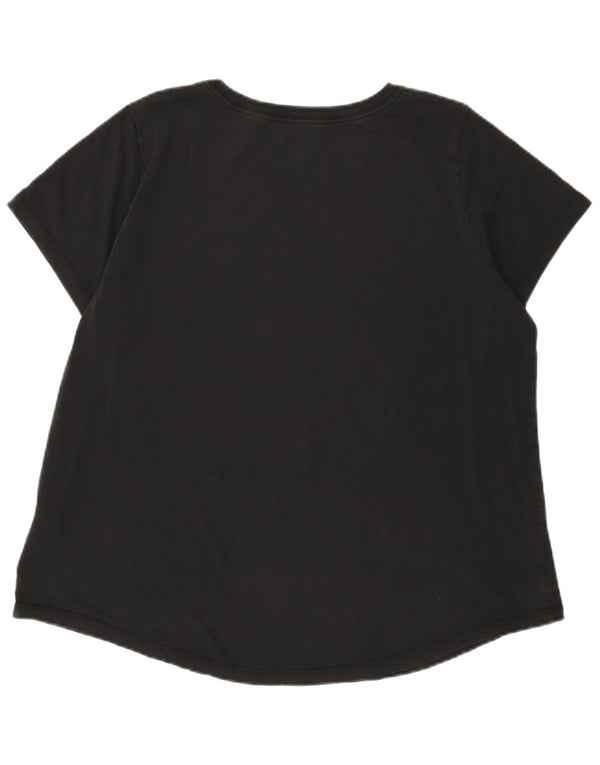 Nike Womens Graphic T-Shirt Top UK 18 XL Schwarz Baumwolle