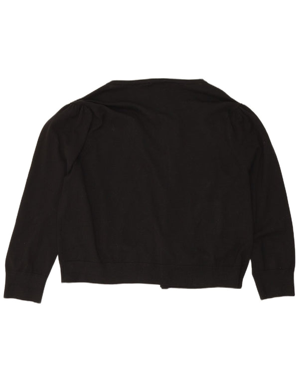 Dkny Womens Open Cardigan Sweater UK 18 XL Schwarz Polyester