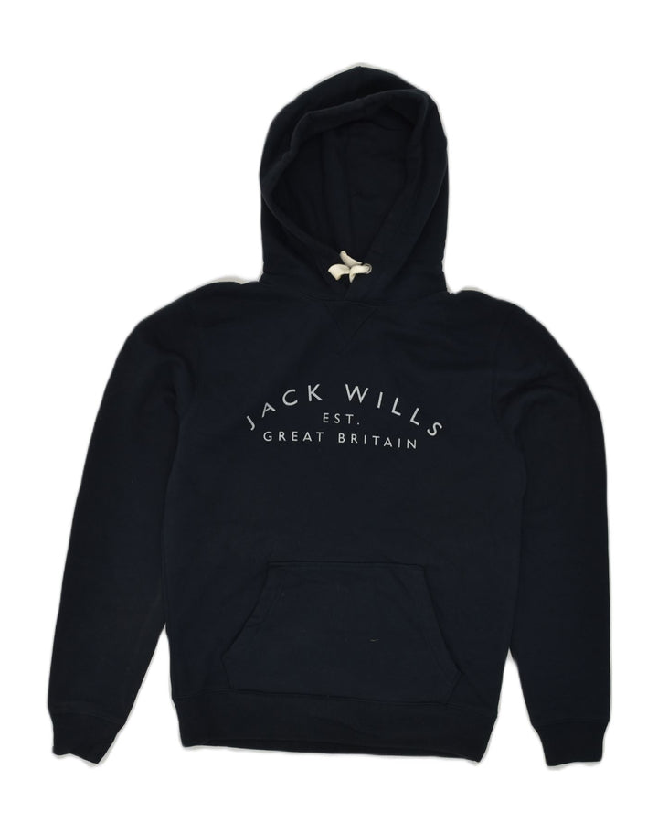 JACK WILLS Mens Hoodie Jumper XS Navy Blue Cotton | Vintage Jack Wills | Thrift | Second-Hand Jack Wills | Used Clothing | Messina Hembry 