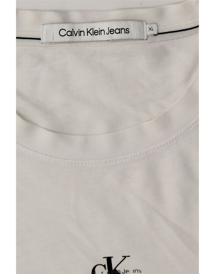 Calvin Klein Jeans Herren T-Shirt Top XL Weiß